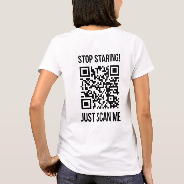 Camiseta Digitalize-me o código QR para um impulso motivaci (Verso)