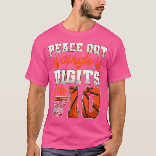 Camiseta Dígitos de Solteiro do Peace Out 10º aniversário d (Frente)