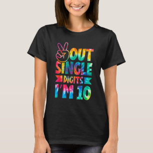 Camiseta Dígitos de Solteiro do Peace Out Eu sou 10 Dígits