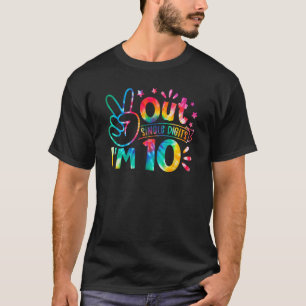 Camiseta Dígitos de Solteiro do Peace Out Eu tenho 10 anos