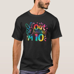 Camiseta Dígitos de Solteiro do Peace Out Eu tenho 10 anos
