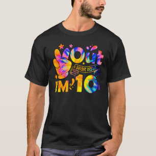 Camiseta Dígitos de Solteiro do Peace Out Eu tenho 10 anos