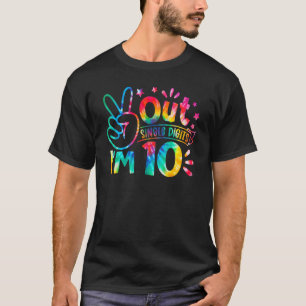 Camiseta Dígitos de Solteiro do Peace Out Eu tenho 10 anos 
