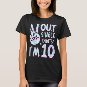Camiseta Dígitos de Solteiro do Peace Out Eu tenho 10 anos 
