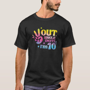 Camiseta Dígitos de Solteiro do Peace Out Eu tenho 10 anos 