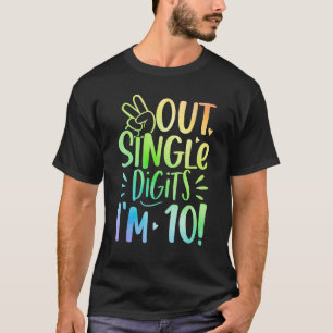 Camiseta Dígitos de Solteiro do Peace Out I tem 10 anos B