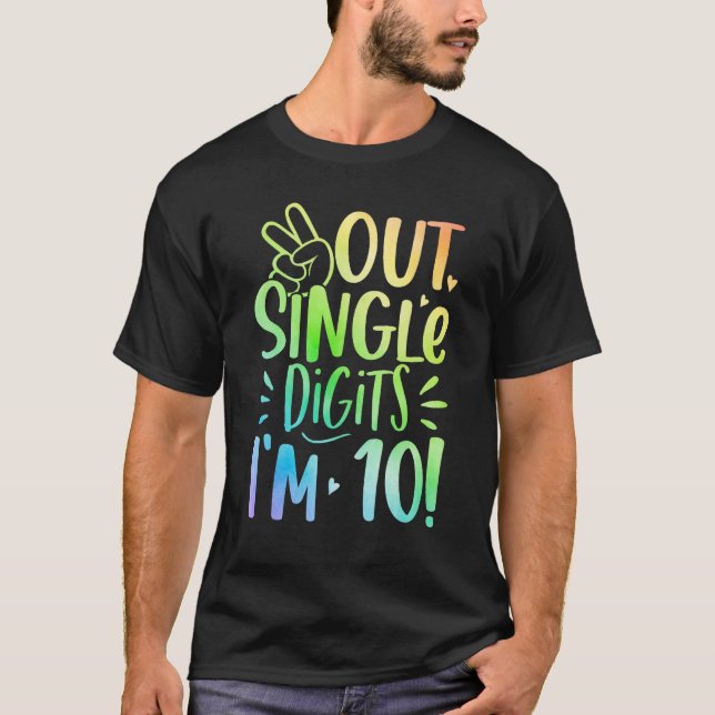 Camiseta Dígitos de Solteiro do Peace Out I tem 10 anos B (Frente)