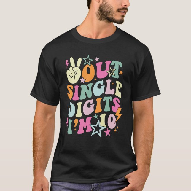 Camiseta Dígitos De Solteiro Do Peace Out Im 10 Crianças De (Frente)