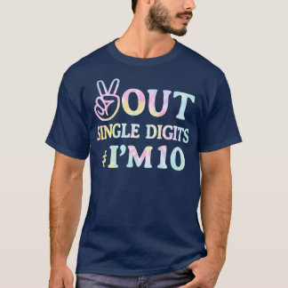 Camiseta Dígitos De Solteiro Do Peace Out Im 10 Tie Dye Bir