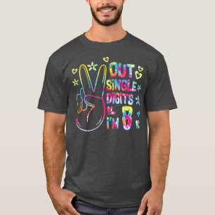 Camiseta Dígitos De Solteiro Do Tie Dye Birthday Peace Out