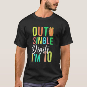 Camiseta Dígitos de Solteiro Eu sou 10 Crianças de Aniver