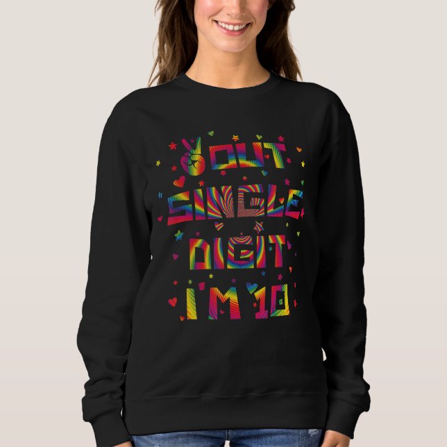 Camiseta Dígitos de Solteiro Eu sou 10 Crianças de Aniversá (Frente)
