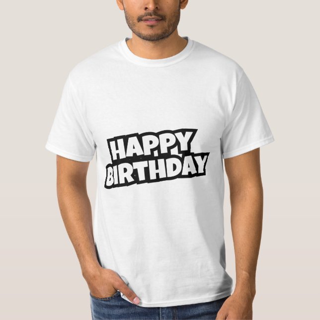Camiseta Dígitos de Tipografia de Aniversário (Frente)