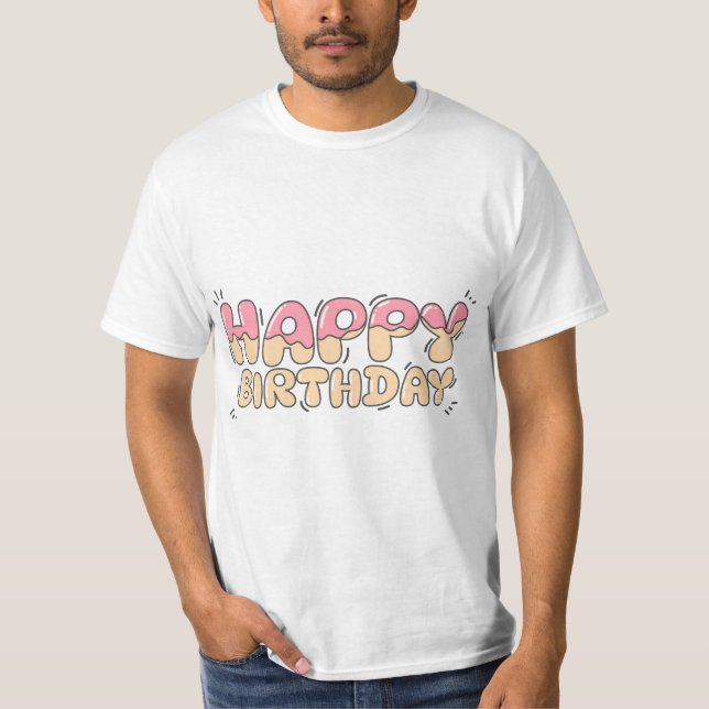 Camiseta Dígitos de Tipografia de Aniversário (Frente)