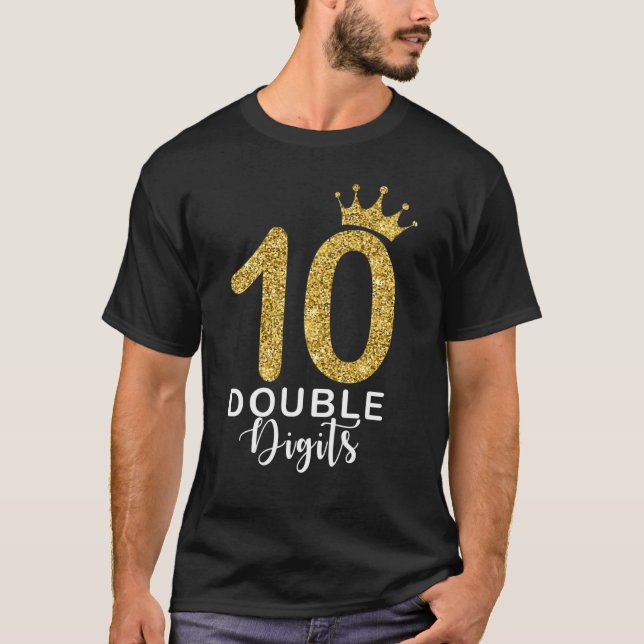 Camiseta Dígitos duplos de 10 anos Meninas de aniversário 1 (Frente)