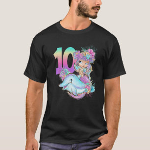 Camiseta Dígitos duplos Sereia 10 Aniversário Sereia 10 Dez