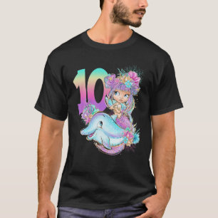 Camiseta Dígitos duplos Sereia 10 Aniversário Sereia 10 Dez
