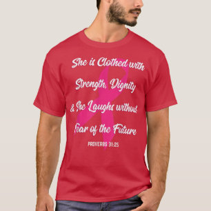 Camiseta Dignidade da Força Cuidado com o Cancer da mama Le