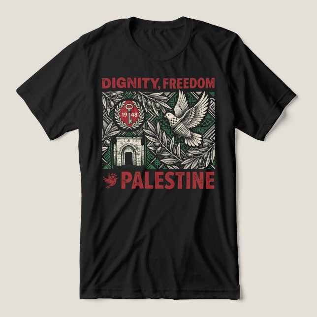 Camiseta Dignity, Freedom, Palestine (Design frontal)