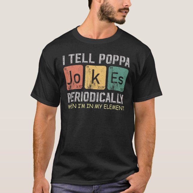 Camiseta digo ao poppa piada periodicamente elemento vintag (Frente)