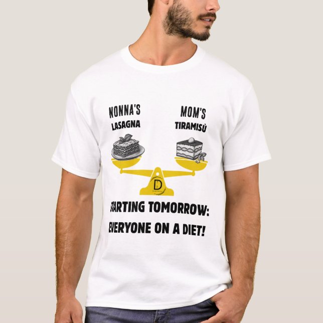Camiseta Dilema Familiar Personalizado: Equilíbrio entre La (Frente)