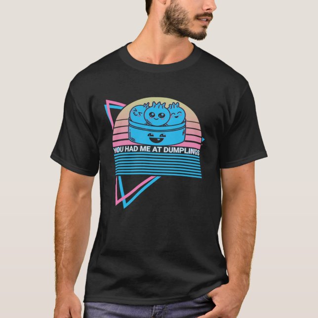 Camiseta Dim Sum Bao Retro Você Me Conquistou Com Dumplings (Frente)