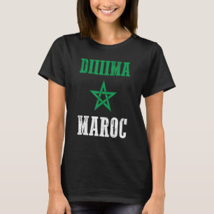 Camiseta Dima Marrocos Orgulho Marroquino Bandeira do Marro