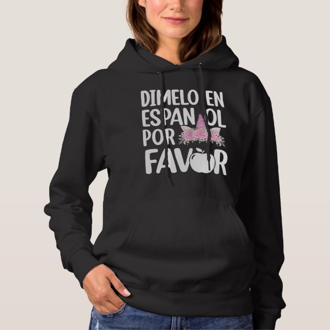 Camiseta Dimelo En Espanol Bilingual Unicorn Spanish Teache (Frente)