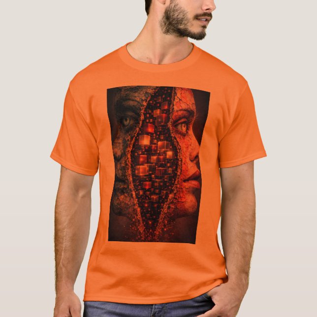 Camiseta Dimensões Fracturadas – Face Dupla Abstrata Surrea (Frente)