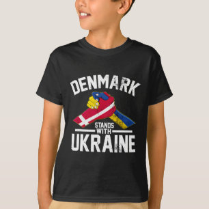 Camiseta Dinamarca Apoia a Ucrânia Bandeira Ucraniana Dinam