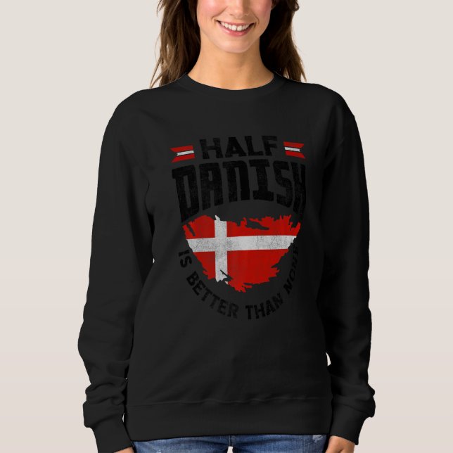 Camiseta Dinamarca Bandeira Dinamarquesa Metade Dinamarquês (Frente)