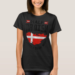 Camiseta Dinamarca Bandeira Dinamarquesa Metade Do Dinamarq
