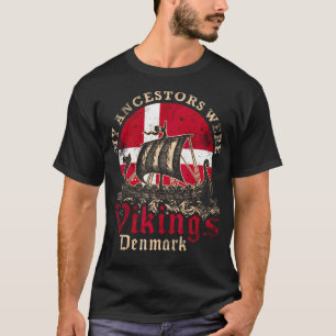 Camiseta Dinamarca Dinamarquesa Viking Ship Flag
