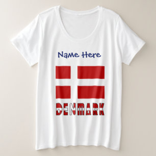 Camiseta Dinamarca e Bandeira Dinamarquesa Personalizados