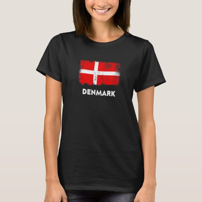 Camiseta Dinamarca Flag Danmark Danemark White Red (Frente)