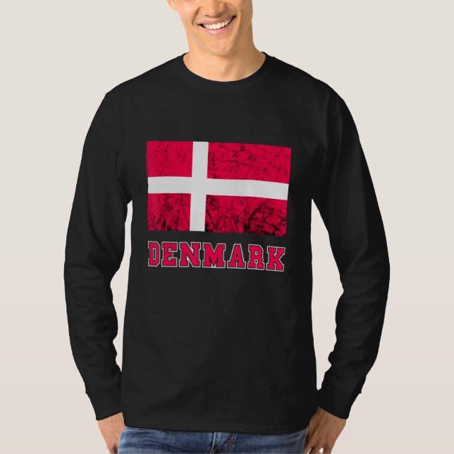 Camiseta Dinamarca Flag Dannebrog Retro Danish Pride Danes  (Frente)