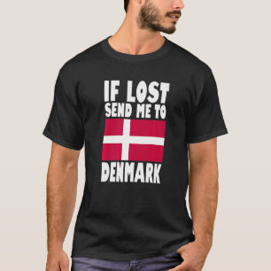 Camiseta Dinamarca Flag Design Se perdido envie-me para a D