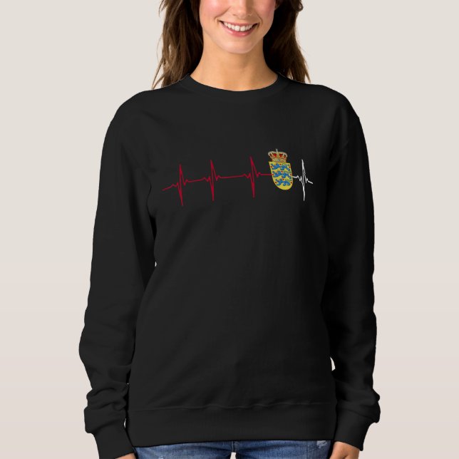 Camiseta Dinamarca Flag Heart beat Danmark Distresse (Frente)
