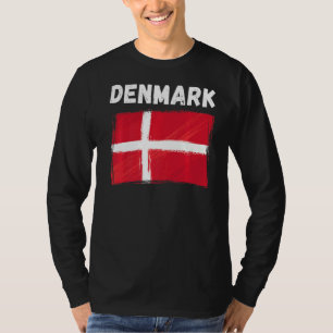 Camiseta Dinamarca Flag Holiday Vintage Grunge Bandeira Din