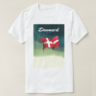 Camiseta Dinamarca "Para esquiar" Cartaz de viagem