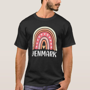 Camiseta Dinamarca Para Mulheres Corações Arco-Íris