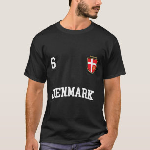 Camiseta Dinamarca Soccer Hoodie No 6, Equipe Dinamarquesa 