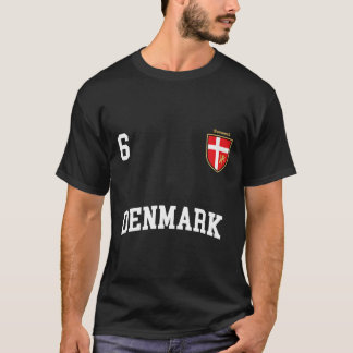 Camiseta Dinamarca Soccer Hoodie No 6, Equipe Dinamarquesa 