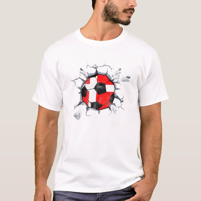 Camiseta Dinamarca Soccer Supporter Denmark Flag 2022 (Frente)
