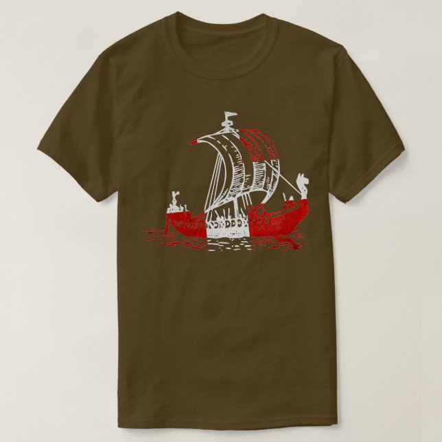 Camiseta Dinamarca Viking Danish Flag Vikings Dinamarca (Frente do Design)