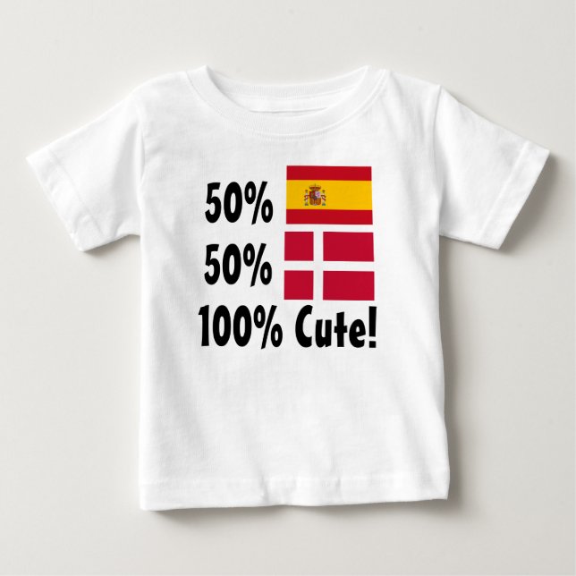 Camiseta Dinamarquês 100% do espanhol 50% de 50% bonito (Frente)