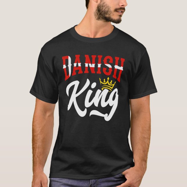Camiseta Dinamarquês Rei Dinamarca Dinamarca Bandeira (Frente)