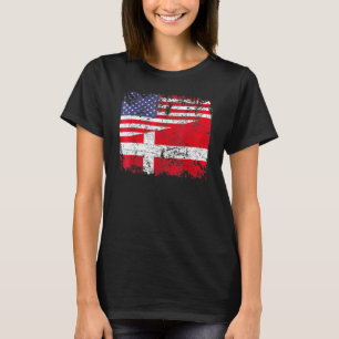 Camiseta Dinamarquesa Roots Half American Flag Dinamarca Pa