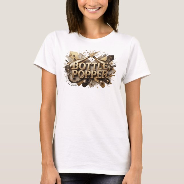 Camiseta Dinâmica Laranja BOTTLE POPPER (Frente)
