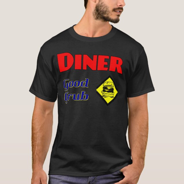 Camiseta Diner Good Grub Hamburger - Arte Restaurante (Frente)